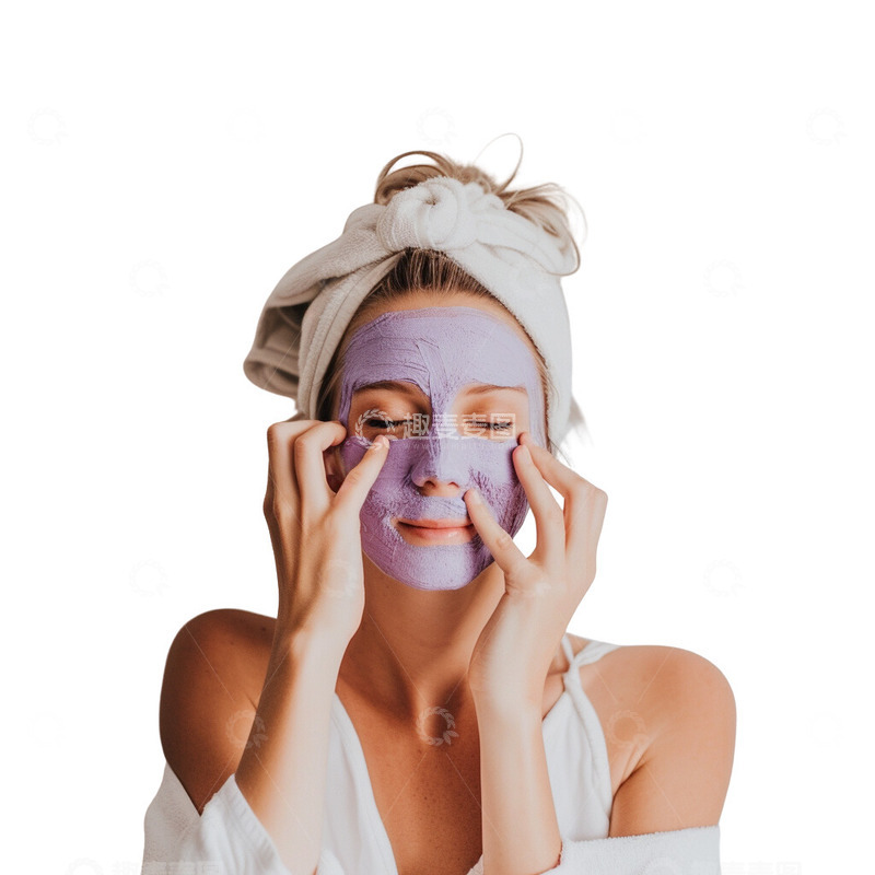 高清大图下载【趣麦麦图】女士在涂面膜