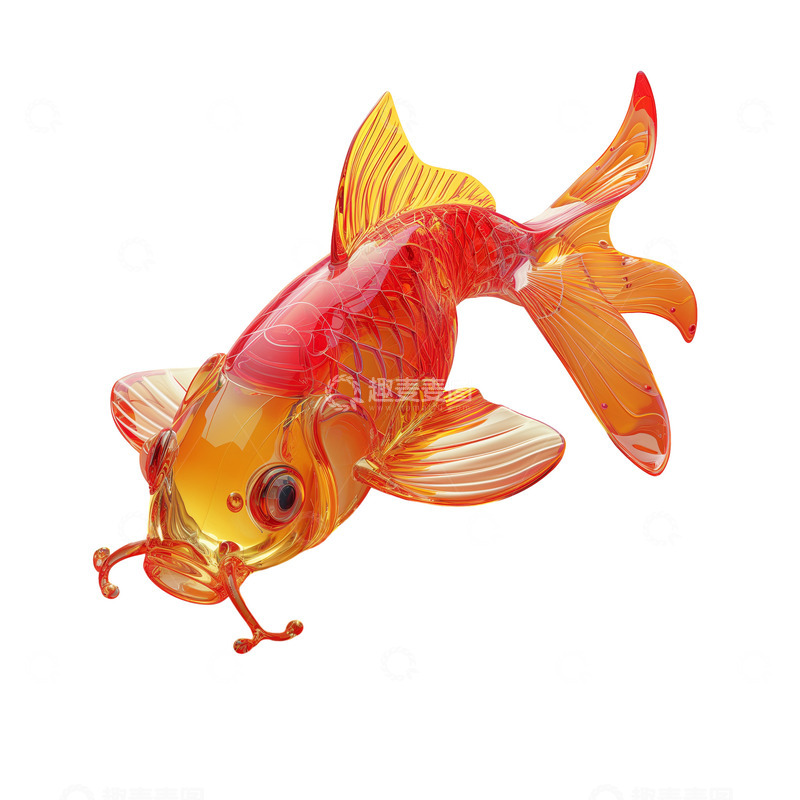 高清大图下载【趣麦麦图】3D精致中国风古风建筑鲤鱼元素