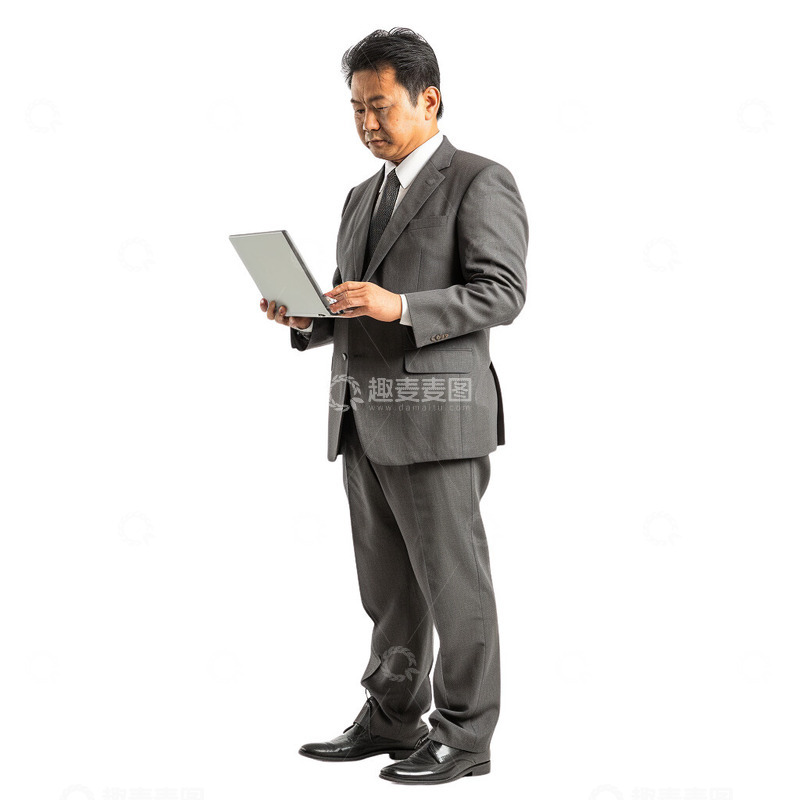 高清大图下载【趣麦麦图】一位白领职员在使用笔记本