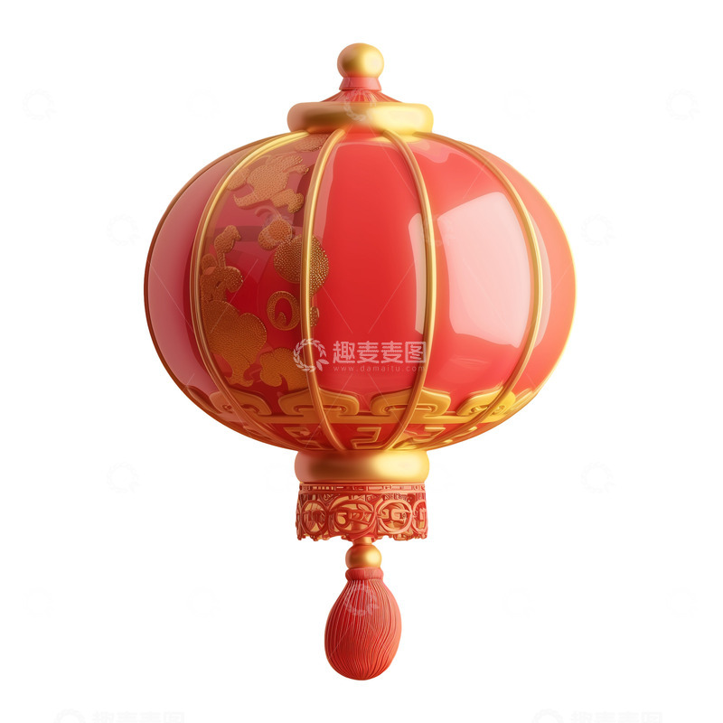 高清大图下载【趣麦麦图】3D精致中国风古风灯笼建模元素