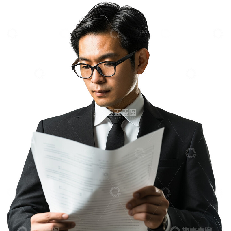 高清大图下载【趣麦麦图】职业男性在看文件