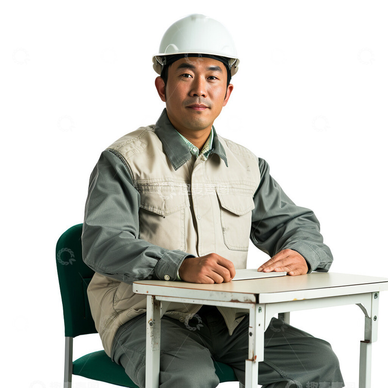 高清大图下载【趣麦麦图】坐在座位上的工人