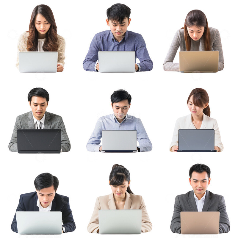 高清大图下载【趣麦麦图】用笔记本电脑办公的人