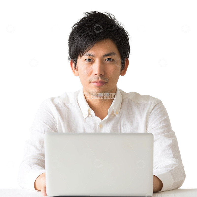 高清大图下载【趣麦麦图】在使用笔记本电脑的男人