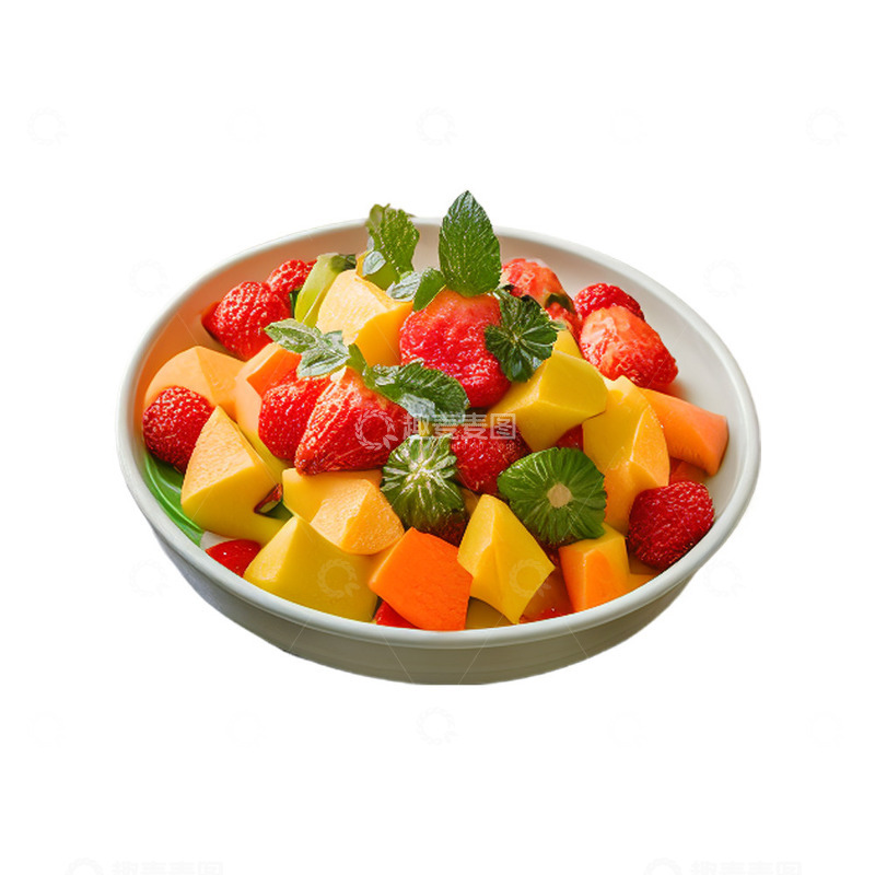 源文件下载【趣麦麦图】草莓芒果水果丁