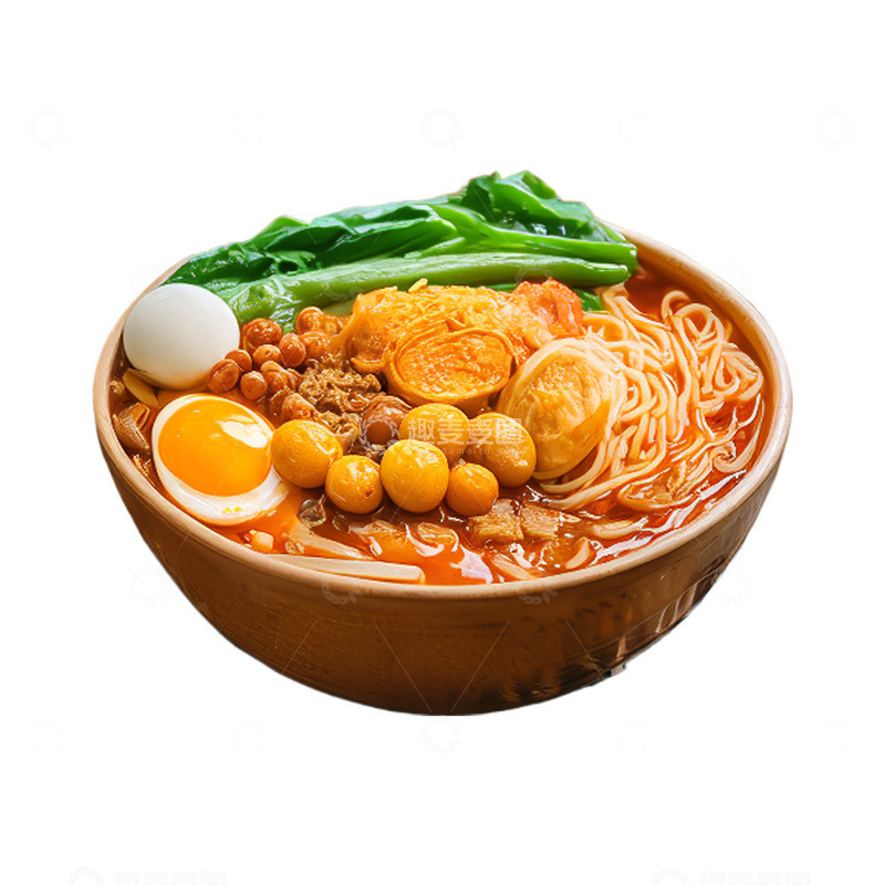 源文件下载【趣麦麦图】丰富配菜的拉面写实素材