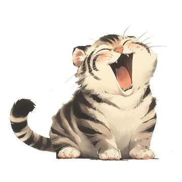 猛虎萌虎卡通老虎白虎