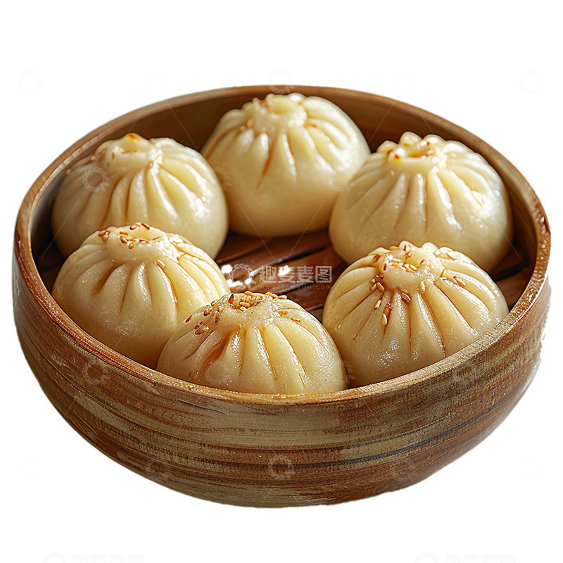 源文件下载【趣麦麦图】一笼小笼包写实素材