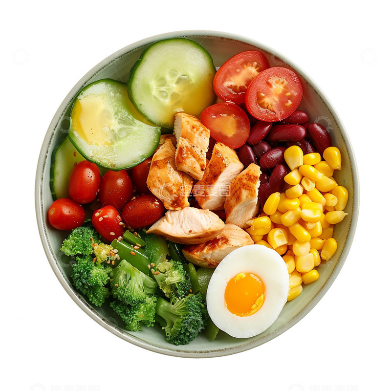 源文件下载【趣麦麦图】减脂餐俯视素材