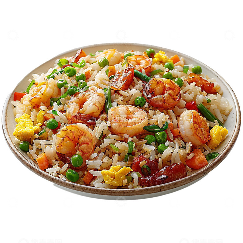 源文件下载【趣麦麦图】美味虾仁炒米饭