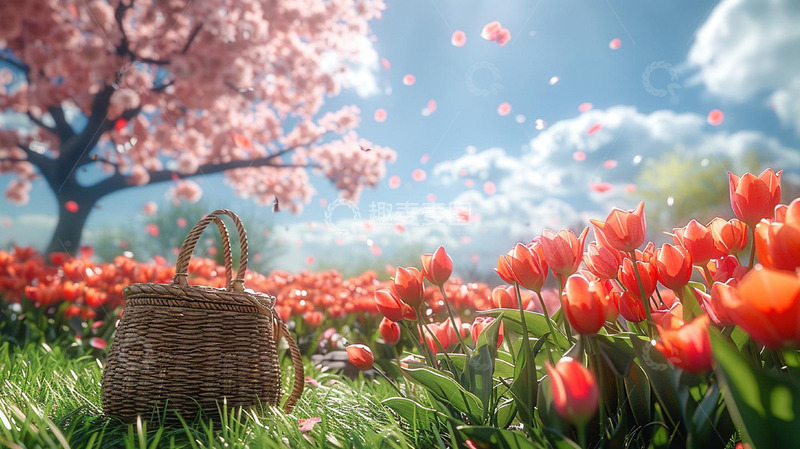 高清大图下载【趣麦麦图】春天户外浪漫郁金香花海