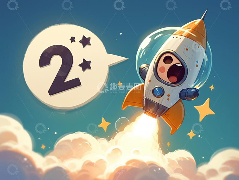 高清大图下载【趣麦麦图】儿童节卡通火箭发射海报