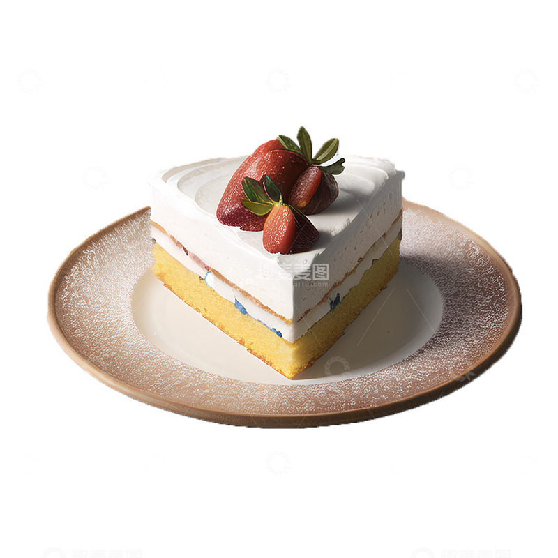 源文件下载【趣麦麦图】草莓奶油蛋糕素材