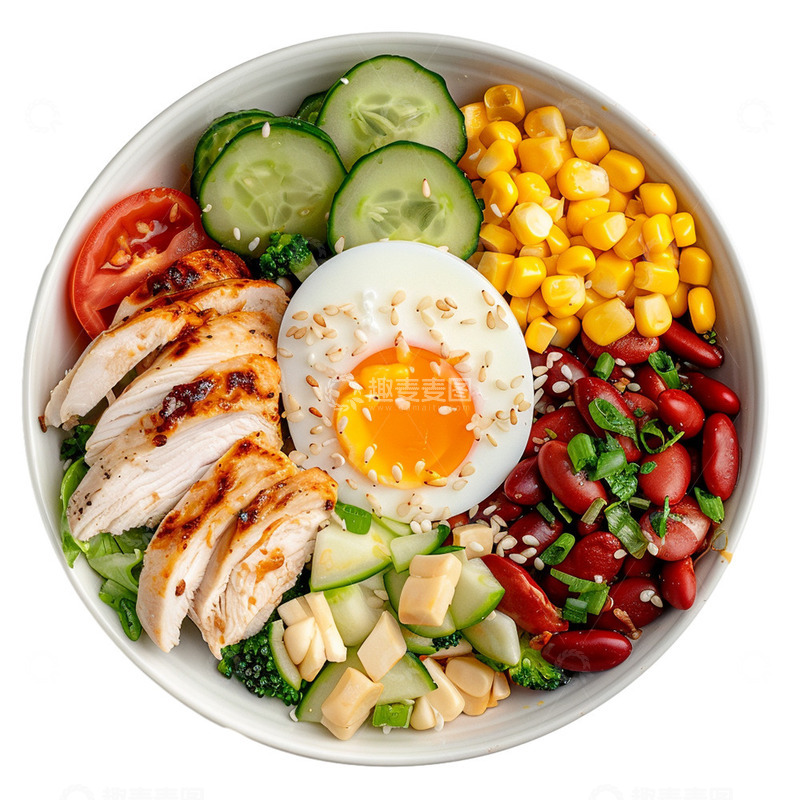 低热量减肥餐写实素材