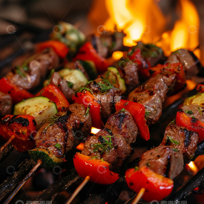 高清大图下载【趣麦麦图】特色烧烤促销海报
