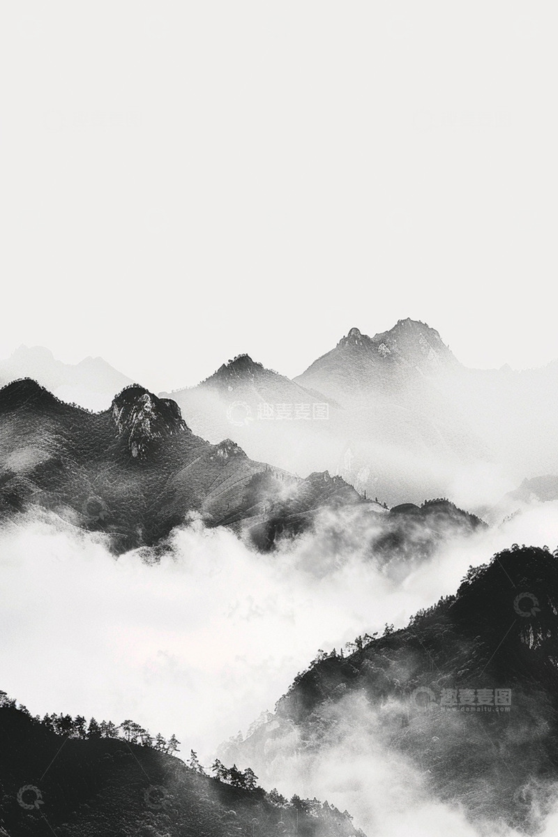 高清大图下载【趣麦麦图】山水写意背景