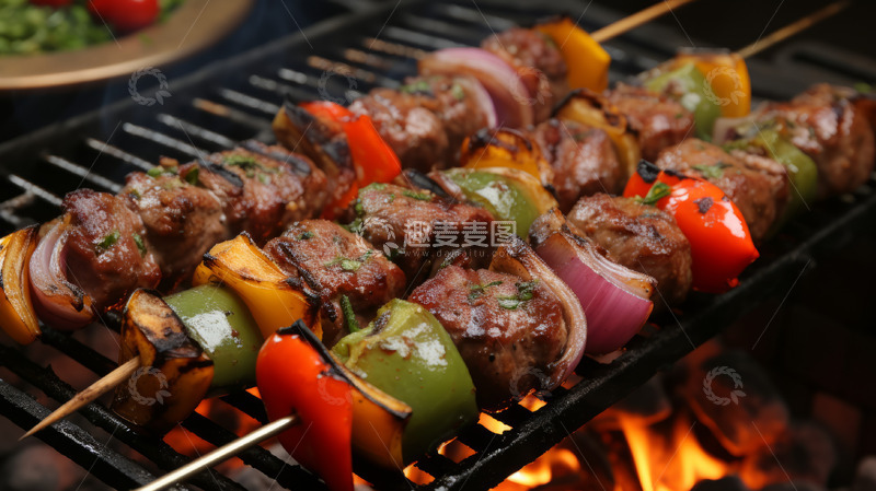 高清大图下载【趣麦麦图】美食特色烤肉背景