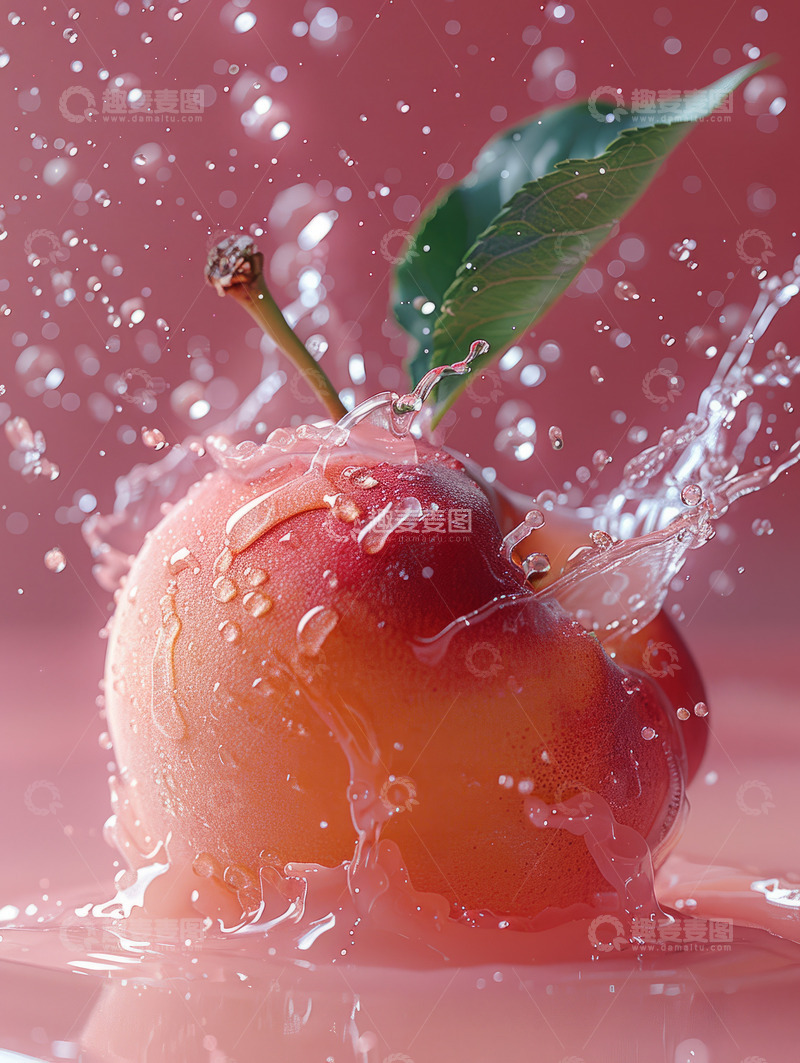 高清大图下载【趣麦麦图】水蜜桃水果宣传单背景