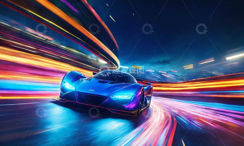 高清大图下载【趣麦麦图】加速行驶的跑车