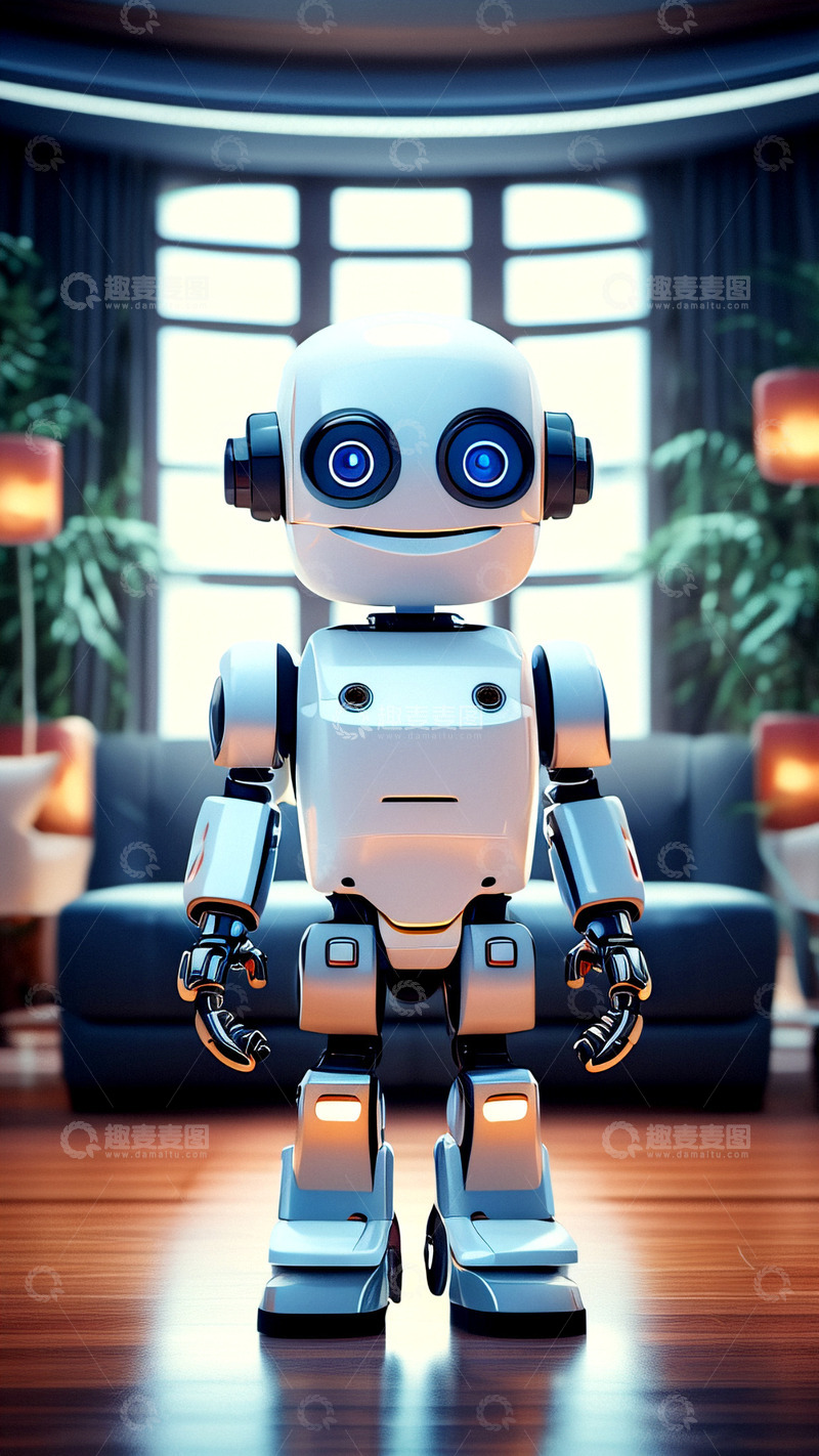 高清大图下载【趣麦麦图】未来科技家用机器人