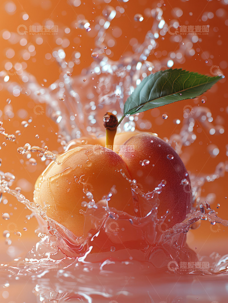 高清大图下载【趣麦麦图】新鲜水蜜桃海报素材