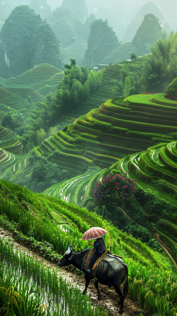 谷雨农耕场景插画
