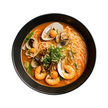 俯视海鲜面素材