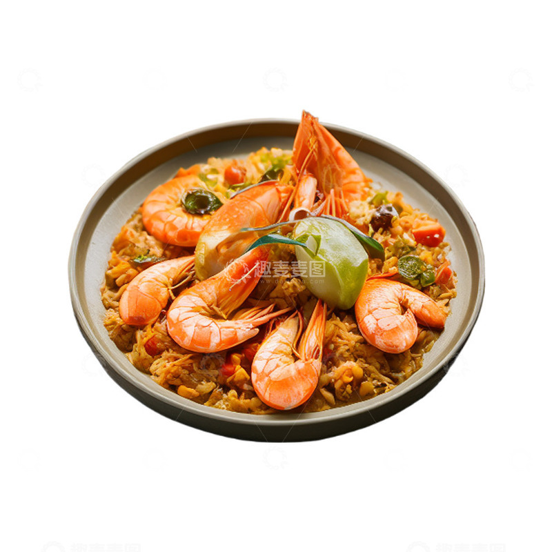 高清大图下载【趣麦麦图】精致海鲜蛋炒饭