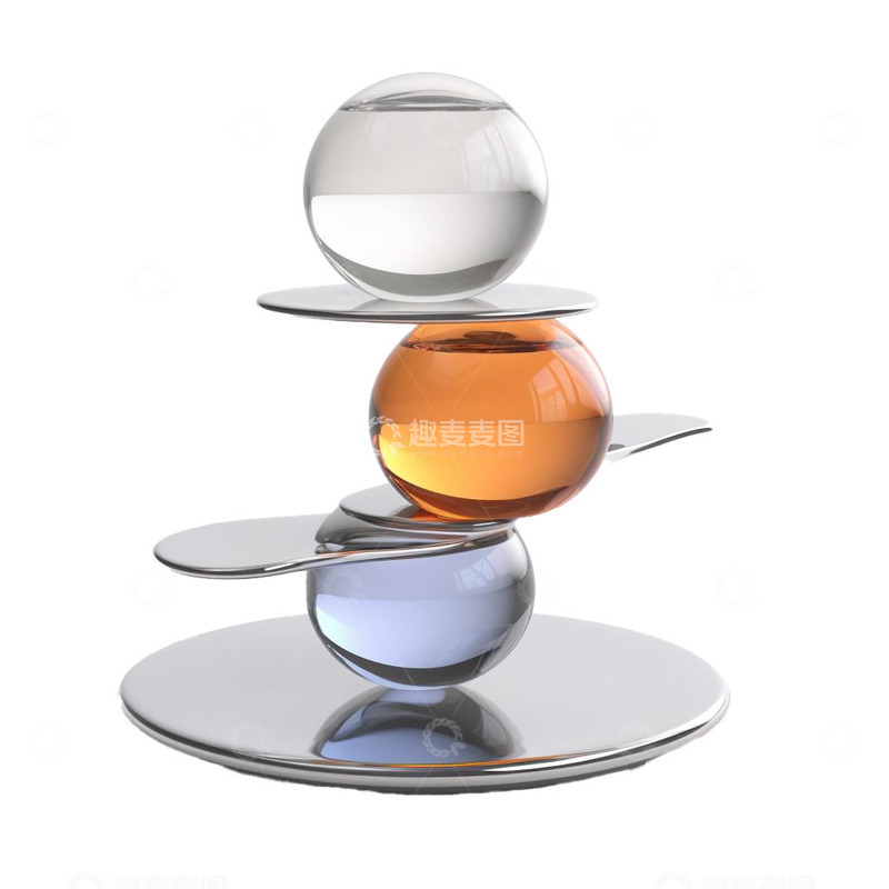 高清大图下载【趣麦麦图】玻璃金属艺术摆件