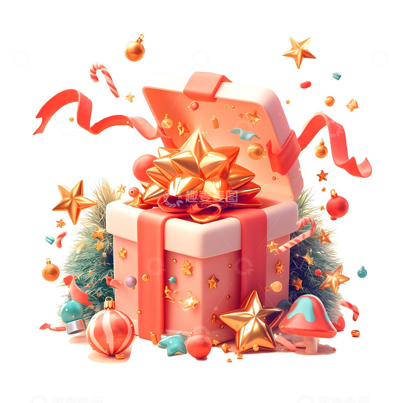 高清大图下载【趣麦麦图】圣诞节礼物装饰元素