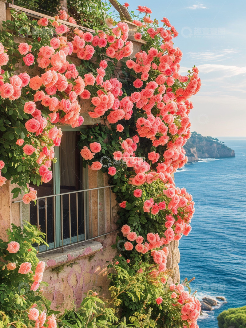 高清大图下载【趣麦麦图】创意海边花海