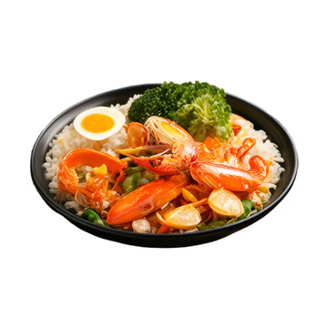 健康减肥餐海鲜炒饭