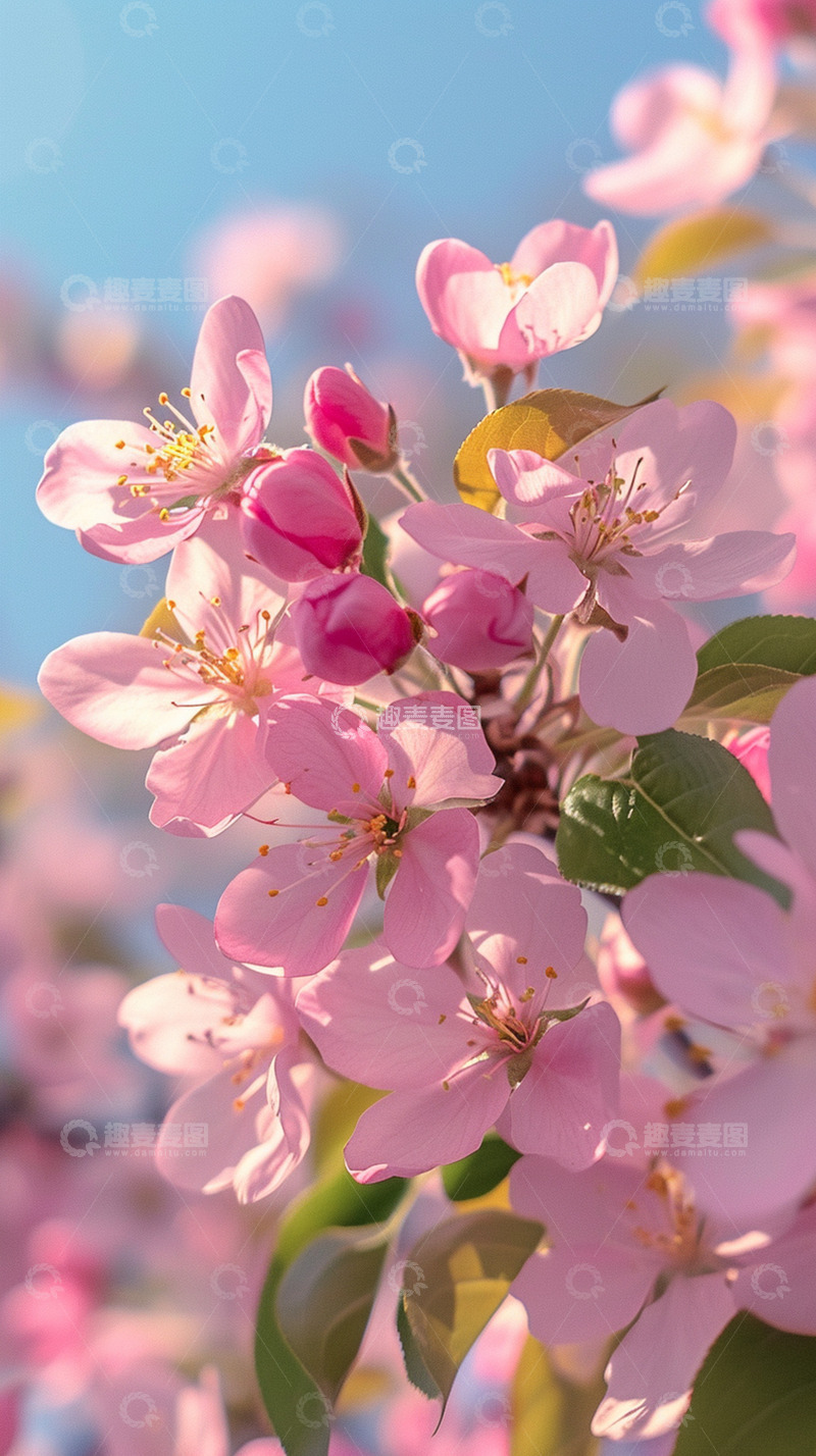 高清大图下载【趣麦麦图】春天桃花特写背景