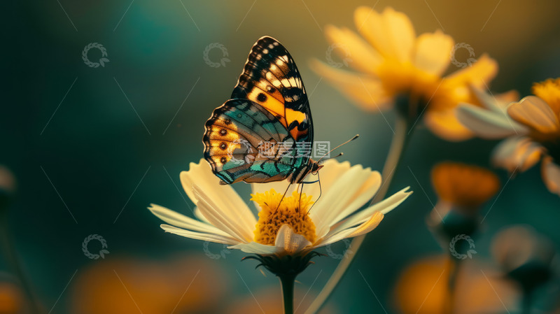 高清大图下载【趣麦麦图】蝴蝶在花海中飞舞