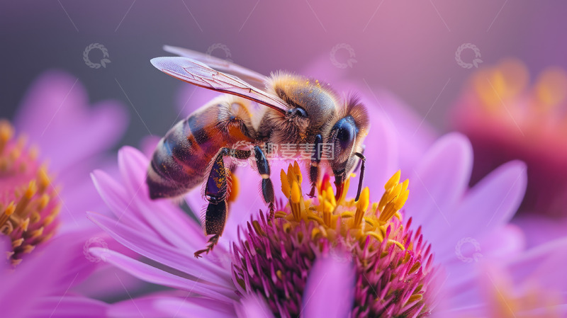 高清大图下载【趣麦麦图】昆虫花瓣蜜蜂花蜜自然