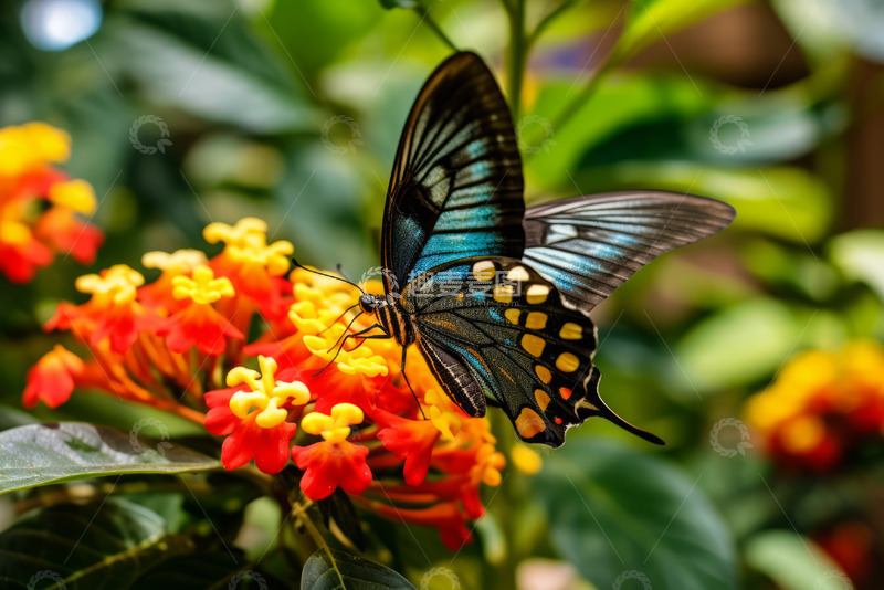 高清大图下载【趣麦麦图】蝴蝶昆虫花朵自然特写