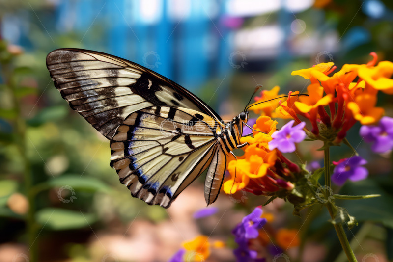 高清大图下载【趣麦麦图】花朵上的蝴蝶自然
