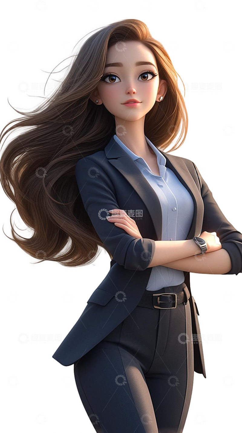 高清大图下载【趣麦麦图】长发飘飘精英女白领