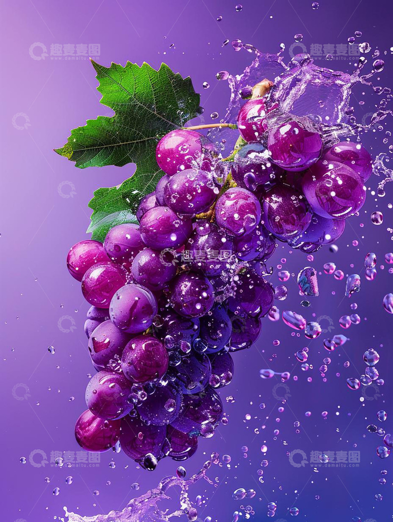 高清大图下载【趣麦麦图】葡萄水珠液体爆炸效果