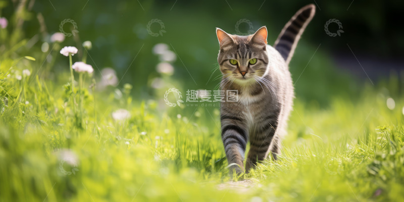 高清大图下载【趣麦麦图】可爱猫咪户外背景