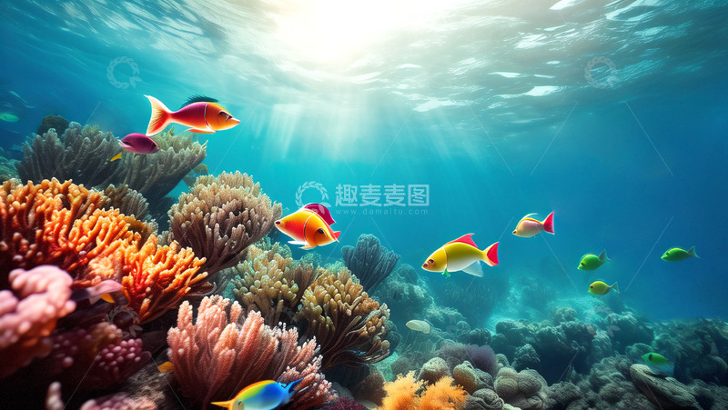 高清大图下载【趣麦麦图】海底海报背景