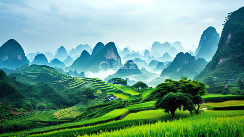高清大图下载【趣麦麦图】稻田田野风光
