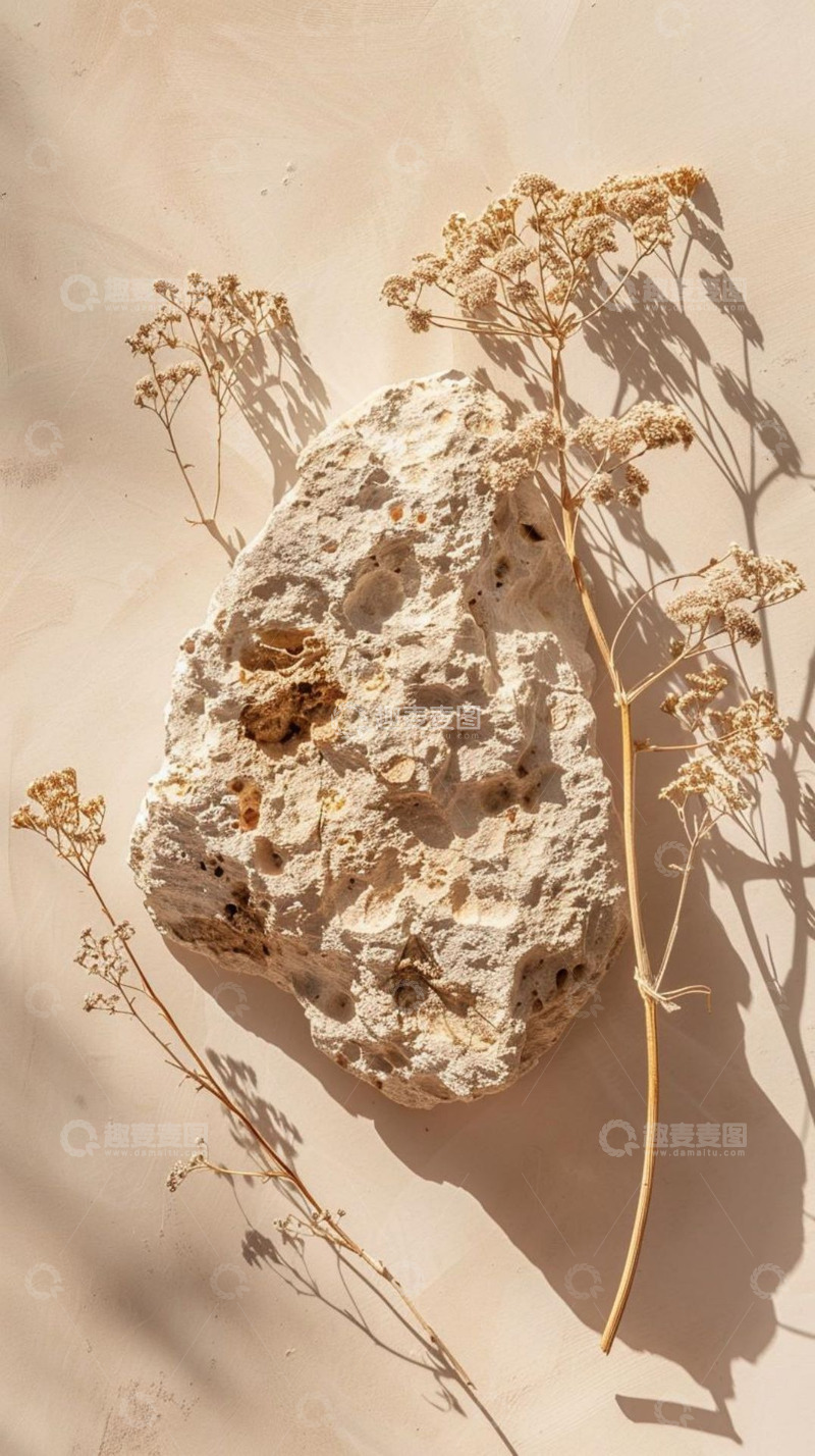 高清大图下载【趣麦麦图】摄影干花石头