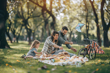 户外亲子郊游背景