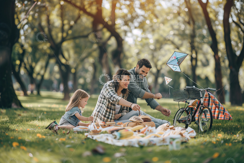 高清大图下载【趣麦麦图】户外亲子郊游背景