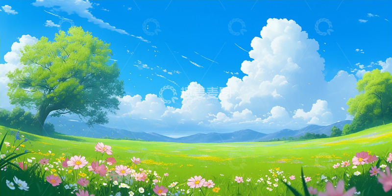 高清大图下载【趣麦麦图】日漫感觉的春天插画