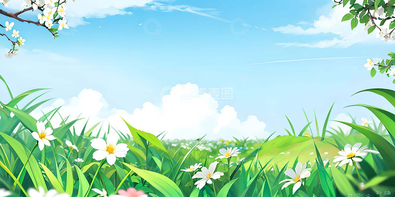 高清大图下载【趣麦麦图】文艺清新花草背景