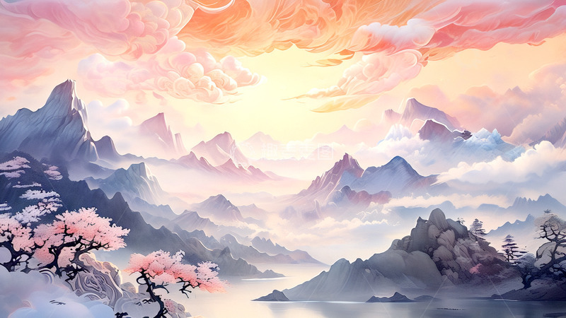 高清大图下载【趣麦麦图】现代水墨风景画