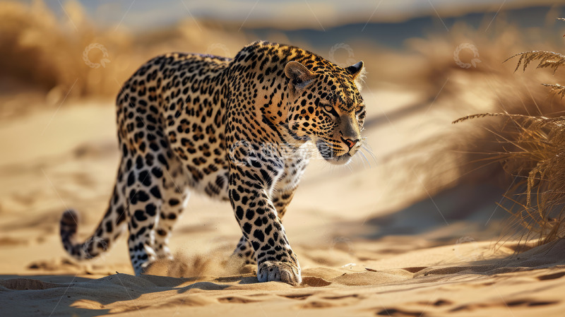 高清大图下载【趣麦麦图】发现猎物的豹子