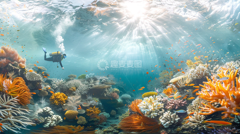 高清大图下载【趣麦麦图】海底世界潜水背景